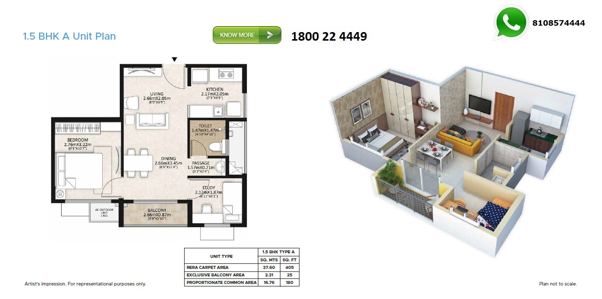 mahindra chennai - 1.5 bhk lay out A